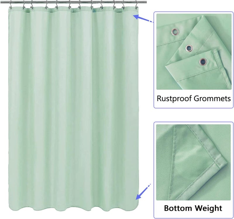 LLSCL Apple Green Fabric Shower Curtain Liner with Magnets, Waterproof Hotel Quality, 72 x 72 Machine Washable - Image 2